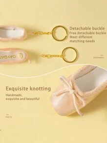 Handmade Ballet Dance Toe Shoes Jewelry Mini Shoes Satinkey Chain,Equipped With A Bow With Pearls,Can Be Used As Bag Accessories, Keychains, Phone Chains, Etc, With 6 Colors To ,Choose From, Fashionable Matching Items, Can Be Given To Friends Who Are Studying Ballet,Family, Colleagues, Relatives, Etc,Personalized Gifts For Family And Friends, Travel Accessories Car Accessories Bag Charm Backpack For School