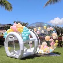 Inflatable Transparent Bubble House For Kids & Adults, Rental Grade Great Large Backyard Outdoor Tent(Heavy Duty Full TPU), 680W Blower And 600W Air Pump, Party & Camping Activities, 16 X 10 X 7.5 Ft - 白色 - 查看 1