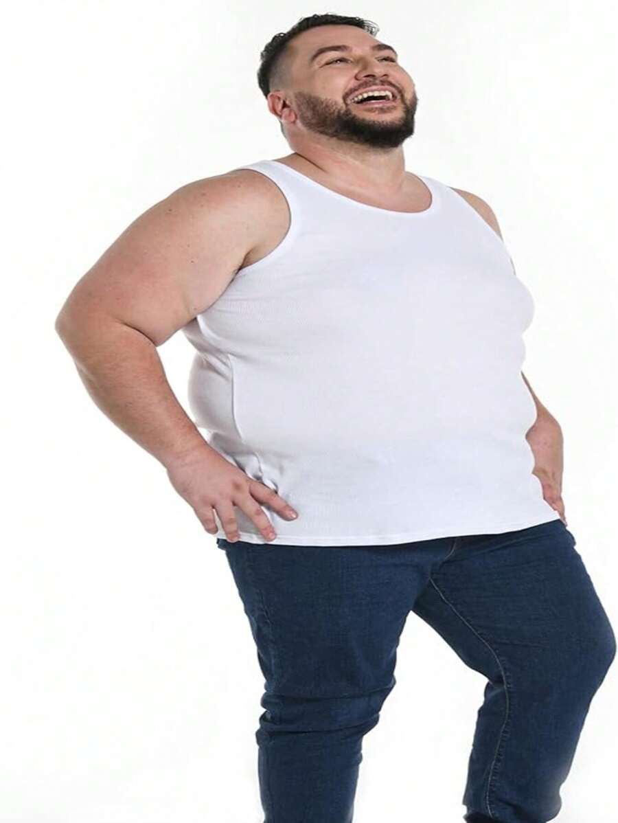 Oversized Sleeveless T-Shirt - White - View 1
