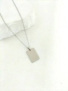 1pc Custom Text Square Tag Necklace Fashion Simple Stainless Steel Smooth Carved Pendant Necklace Personalized Stainless Steel Couples Gift Gold,Silver Stylish,Fall Fashion,Vintage,Unisex,Simple,Casual,Hipster,Goth,Punk Custom,Personalized,Unique Ideal Gifts For Her Her,Boyfriend,Girlfriend,Dad,Mom,Family,Friends,Pets,Son,Daughter,Grandparents For Anniversaries,For Valentine's Day,For Mother's Day,For Birthdays,For Graduation,For Father's Day,For Weddings,For Daily Wear,For Party,For Prom,New Year Glamour - Multicolor - View 13