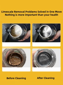 Limpiador de Sarro con Ácido Cítrico - Limpiador de Escala para Hervidor Eléctrico Doméstico, Tetera y Cafetera - Elimina Manchas y Suciedad Resistente Causada por el Sarro - Tabletas Descalcificadoras para el Hogar (¡Se envían paquetes nuevos y viejos al azar, gracias por su comprensión!)