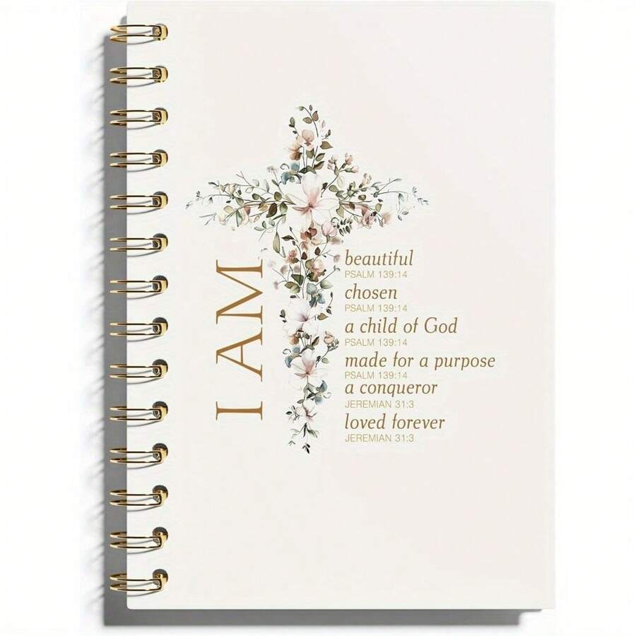 Inspirational Christian Daily Prayer Journal - Spiral Bible Notebook, 13.97x21.08cm With 50 Pages, Perfect Gift For Women-A Diary With The Weekday Signs , Weather Signs, Memo No.And Date Signs Back To School