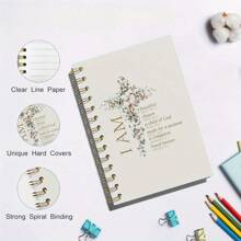 Inspirational Christian Daily Prayer Journal - Spiral Bible Notebook, 13.97x21.08cm With 50 Pages, Perfect Gift For Women-A Diary With The Weekday Signs , Weather Signs, Memo No.And Date Signs Back To School