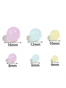 Mărgele rotunde acrilice cu găuri mari, 20/50/100/200/500 buc/pachet, potrivite pentru lanț de telefon DIY, brățară, accesorii pentru bijuterii - Multicolor - Vizualizare 4