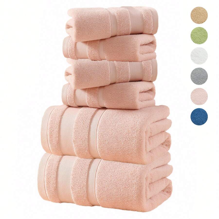 6 Packs Towel Set Ultra-Soft Microfiber Material, Highly Absorbent Bath Towel Set Suitable For Bathroom Shower, Hotel, Sauna, Spa, Bath Towel For Adults Towel Set Multipurpose Towels Set Home Bathroom Decor Summer Back To School For Beauty Salon Home Bathroom - Pink - View 1