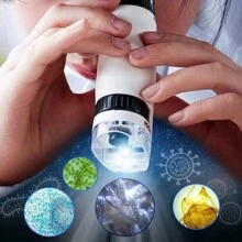 1pc Kids Portable Microscope Magnifier, Adjustable Focus Optical Research Science Educational Exploration Toy For Children