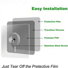 20Pcs Adhesive Wall Mount Screw Hooks, No-Trace Sticker Screw Hanging Nails For Bathroom Kitchen - 20 pcs - View 4