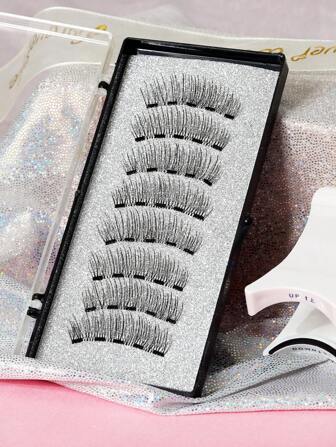 Quantum Magnetic Eyelashes, Natural Look, Easy To Wear, Minimalist Design Set Strip Lashes,Lashes,Eyelashes,Fake Lashes