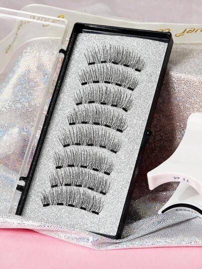 Pestañas magnéticas Quantum, look natural, fáciles de usar, set de pestañas postizas con diseño minimalista
