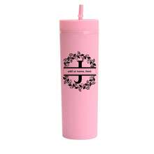 1pc Customized Name Initials A-Z Printed 16oz Plastic Water Bottle, 3 Color Options, Customized Name Tumbler Cup For Beverages, Flat Bottom Milk/Coffee Mug, Travel Accessory, Festival/Wedding Party Gift