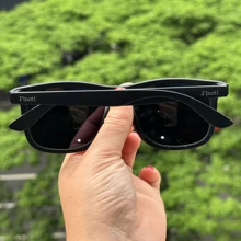 Men's Square Sunglasses Original Finoti UV400 Summer - 全黑 - 查看 4