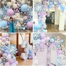 Frozen Balloon Garland, Frozen Party Birthday Decorations Frozen White Blue Purple Snowflake Birthday Decoration Balloon Wedding - 彩色 - 查看 6