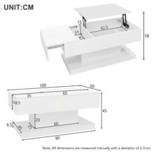 Premium LED Couchtisch mit Multifunktions-Speichersystem | Moderner Beistelltisch mit Intelligenter Beleuchtung für Wohnzimmer & Homeoffice