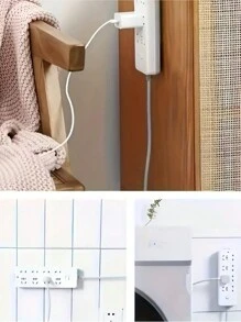 10 Packs Of Premium Adhesive Socket Holders - Easy Self-Adhesive Desktop Fixers For Cable Management - Slide-In Power Strip Holders With Strong Grip And Compact Design For Organized Workspace