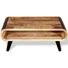 Rustic Wood Coffee Table 90x55 Cm Ideal For Living Room Decor - Multicolor - View 5