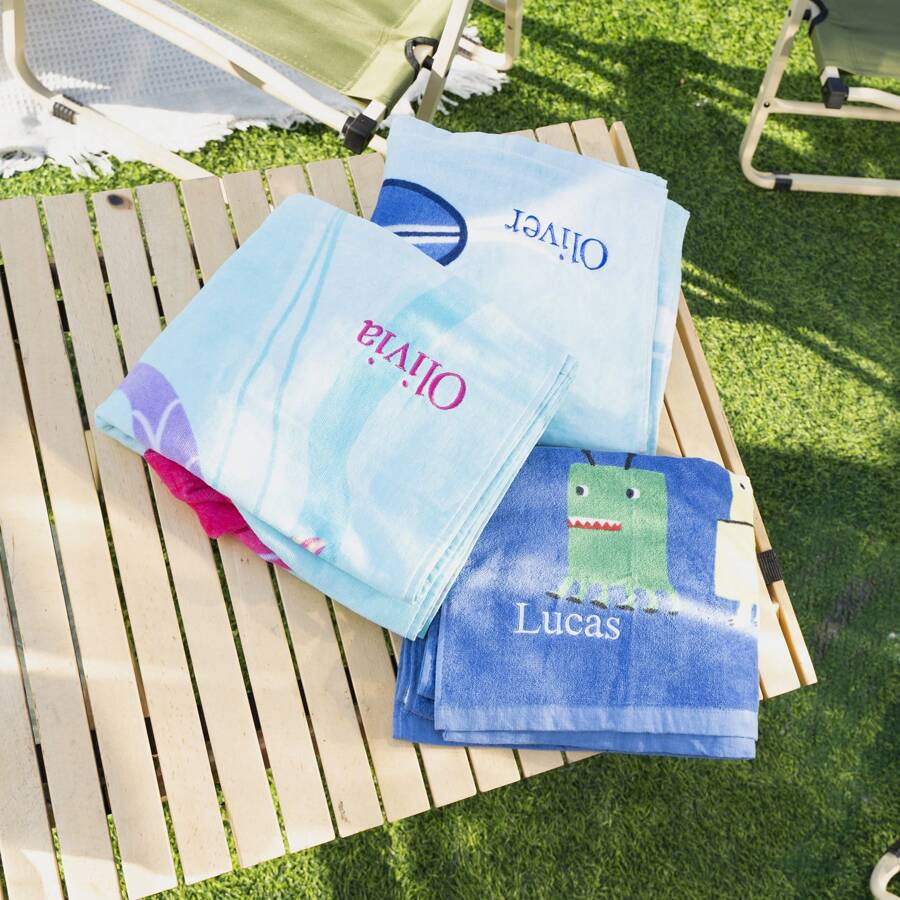 Personalized Youth Hooded Towel, Beach Towel Personalized Home Bathroom Decor Summer Beach Essentials Back To School