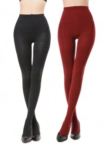 1/2 pary damskich rajstop 70D Sexy Slimming Sheer Opaque Tight, proste legginsy w jednolitym kolorze, eleganckie pończochy