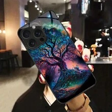 Colorful Tree HD Printed Glass Phone Case Compatible With IPhone/Samsung/Huawei/Xiaomi/Redmi/OPPO/OnePlus/Infinix - Multicolor - View 1