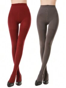 1/2 pary damskich rajstop 70D Sexy Slimming Sheer Opaque Tight, proste legginsy w jednolitym kolorze, eleganckie pończochy