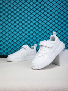 1 双全新儿童休闲白色运动鞋，时尚百搭运动鞋 - 白色 - 查看 7