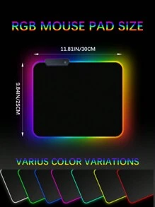 1pc Small Size Rgb Glowing Gaming Mouse Pad For Pc Office Work And E-sport Gaming