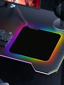 1pc Small Size Rgb Glowing Gaming Mouse Pad For Pc Office Work And E-sport Gaming