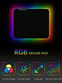 1pc Small Size Rgb Glowing Gaming Mouse Pad For Pc Office Work And E-sport Gaming