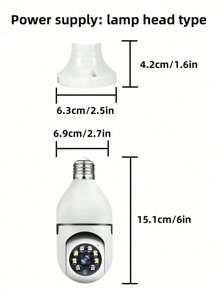 Equipped With Base Bulb Camera, With 1080P High Definition And Optional 4GWIFI Configuration With Auto Tracking, Alarm And Color Night Vision Functions, Floodlight With AI Motion Detection Function And Supports Horizontal Rotation At Home; - White - View 3