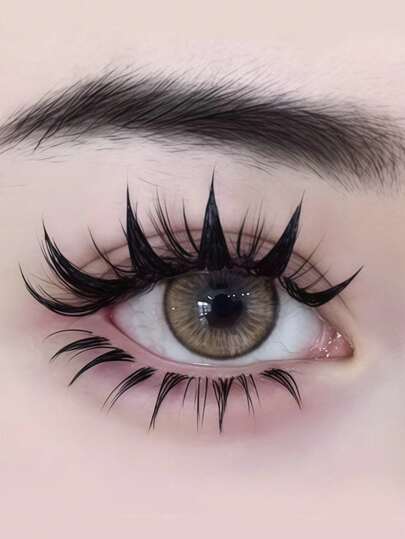 5 pares de pestañas postizas gruesas con estilo anime, adecuadas para cosplay y maquillaje de alargamiento natural
