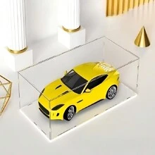 1pc Transparent And White Acrylic Collectibles Display Cabinet - Dustproof Storage Box, Suitable For Statues, Models, Dolls - Art Storage Display Stand