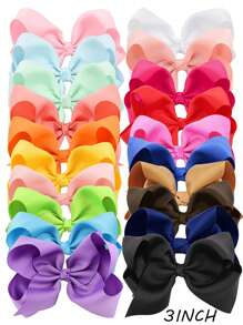 20pcs Girls Bubble Flower & Bow Hair Clips, Multi-Size & Colors, Versatile Cute & Adorable, Suitable For Kids