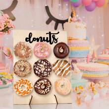 1 pièce, Présentoir à beignets en bois, Panneau d'affichage mural à beignets, Support à beignets en bois pour décoration de fête, mariage, anniversaire, fournitures de fête