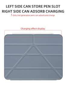 1 件透明铅笔槽可变形 Y 型折叠薰衣草平板电脑保护套，带多角度支架、内置笔槽、软边保护、磁性睡眠/唤醒、极简主义和休闲，兼容 iPad Mini4/Mini5th/Mini6/Air/Air2/9.7/10.2/10.5/10.9/Air4/Air5/11"/10th/12.9/Air11(M2)/Air13(M2)/Pro11(M4)/Pro13(M4) 12.9 英寸 Apple 型号，不含笔 - 燻衣紫 - 查看 9