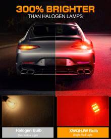 XWQHJW 2x XWQHJW 7443 7440 Brake Tail Stop Light Red Flash Strobe Blinking LED Bulbs US