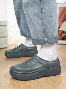 Men's Winter Thermal Lined Anti-Slip Chef Shoes, Soft Bottom Work Shoes Slip-On