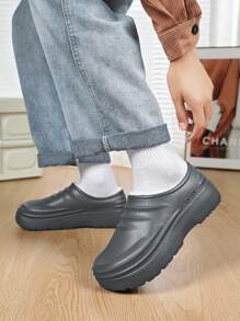 Men's Winter Thermal Lined Anti-Slip Chef Shoes, Soft Bottom Work Shoes Slip-On