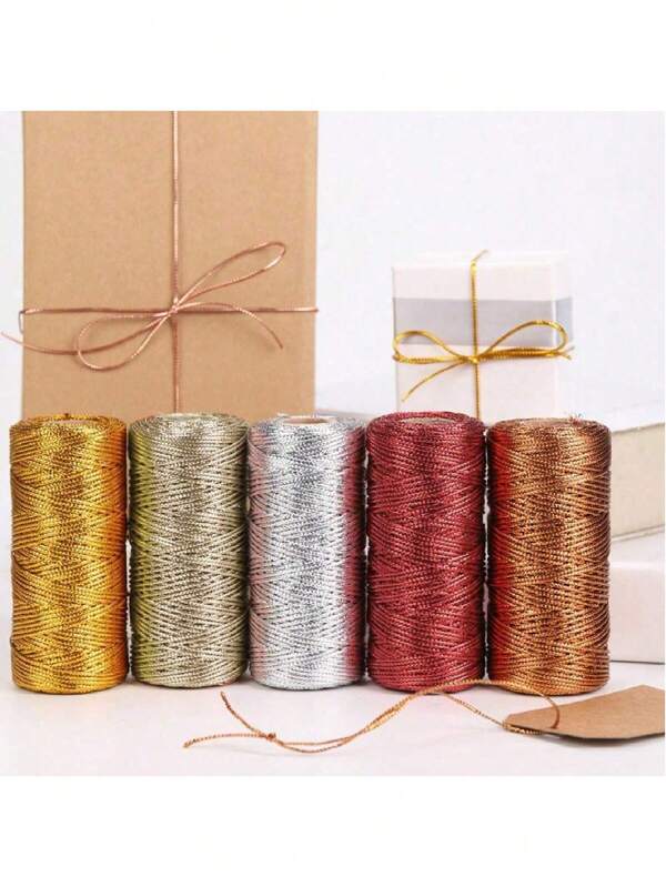 1 rotolo da 100 metri di nastro per confezione regalo, nastro di imballaggio non elastico, adatto per etichette regalo, disponibile in oro, argento, rosso, bronzo, oro rosa, Natale