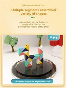 3D Magic Ruler Puzzle Toys, Twist Cube Transforming Puzzle Educational Sensory Toys, STEAM Montessori Foldable Magic Ruler, Children Gift For Boys & Girls - Multicolor - View 3