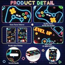 10/30/50pcs Gaming Theme Party Gift Bags, Neon Light Party Favor Bags, Candy Treat Bags, Gaming Theme Party Decoration Bags, Birthday Snack Bags, Best Choice For Birthday Party Tabletop Decorations