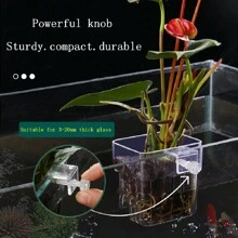 Aquarium Plant Holder Cup, Wall-Mounted Fish Tank Aquatic Plant Planter Cup, Easy To Install For Submerged And Floating Aquatic Plants Decoration