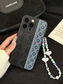 Boho Feels 精密穿孔边缘彩色彩绘手机壳带链条，防摔，兼容 Iphone P14 Pro Max、P13、P11、P12、XR、7/8、GES 2、XS、P15、Galaxy A03s、A03 Core、A04、A12、A13、A14、A21s、A22、A23、A24、A32、A33、A34、A51、A52、A53、A54、A71、A72、A73、S20 FE、S21、S22、Redmi 9、Redmi 9A、Redmi 10A、Redmi 10C、Redmi Note 9、Redmi Note 10、Redmi Note 11、Redmi Note 12、Redmi 12、Redmi 12C - 彩色 - 查看 2