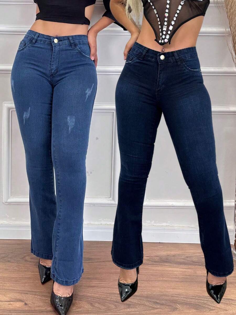 Set Of 2 Women's Flare Jeans - Nhiều màu - Xem 1