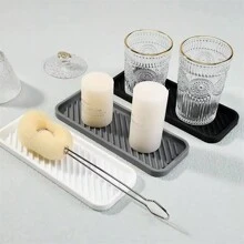 1 件水槽保护器、水槽防溅罩、硅胶防水垫、梳妆台托盘、简易硅胶皂盒、浴室水龙头排水盖、储物套、厨房配件家居浴室装饰返校 - 彩色 - 查看 3