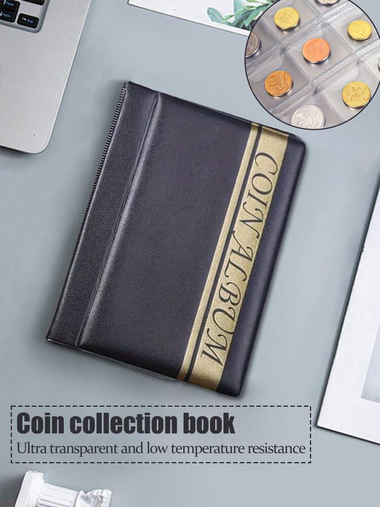 Álbum De Monedas Con 120 Ranuras, Estuche De Colección De Cuero PU Y PVC, Resistente Al Agua