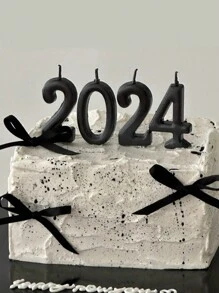 1pc 0-9 Black Mini Number Birthday Candles For Cake, Party Baking And Photo Decoration - Black - View 4