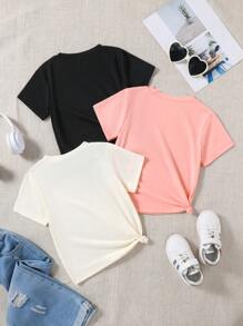 3件套 女童卡通印花短袖上衣