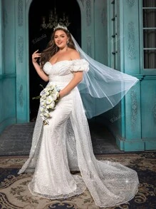 Vestido de novia talla grande de diosa con temperamento elegante para mujer,vestido formal para bodas románticas, cenas de boda, fiestas de moda, fotos de boda. Vestido largo de cuello único y espalda descubierta en color blanco