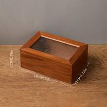 Gabinete de exhibición de madera retro, bandeja de joyería y cosméticos con cajones, caja de almacenamiento de escritorio estilo nórdico para el desorden