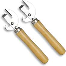 1 件开罐器老式开罐器手动开罐器木柄开瓶器手动侧切不锈钢传统刺罐头和锡罐开瓶器和开瓶器适用于餐厅家庭露营