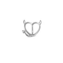 1pc Stainless Steel Demon Heart Shaped Belly Button Ring, Cartilage/Daith/Rook/Helix Stud Body Piercing Jewelry - Multicolor - View 9